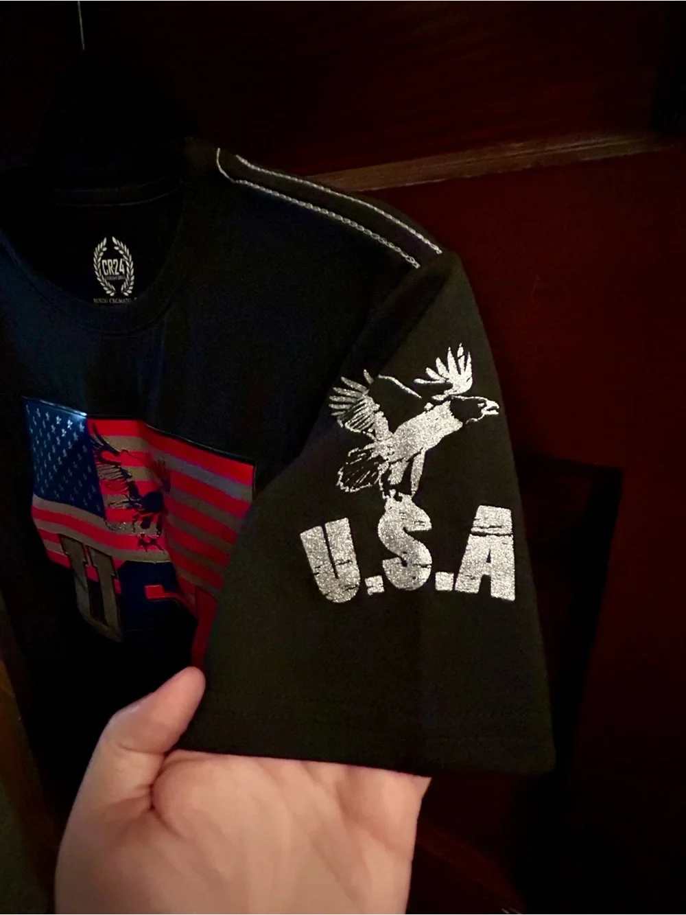 CR-24 USA Black Graphic T-Shirt – Size 10/12 – NWT